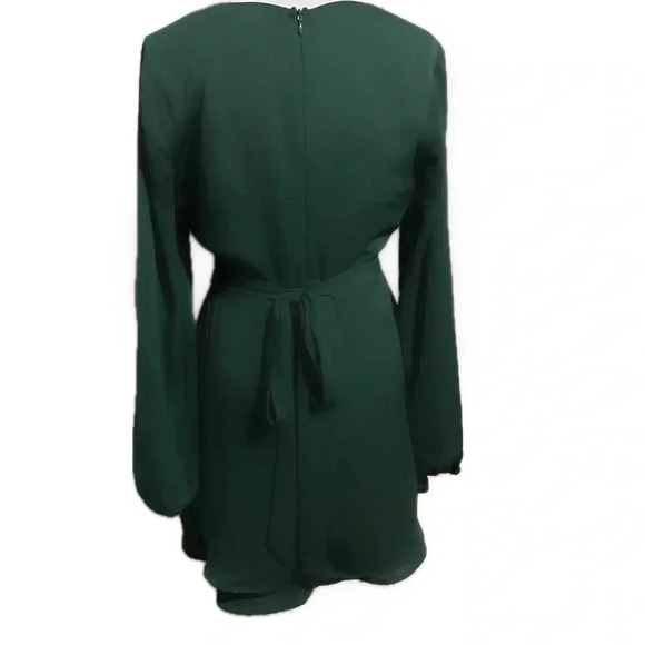 Altar’d State NWT Cross Bodice Long Sleeves Faux Wrap green Dress Size Small - Picture 3 of 8